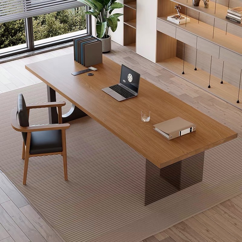 Office Furniture Desk - Итальянский акриловый плавающий деревянный офисный стол,